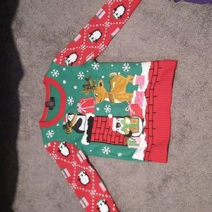 Ugly sweater with penguins and reindeer from its our time medium